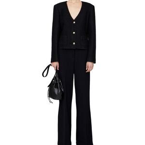 ANINE BING wool blend BLACK Anitta Jacket size L